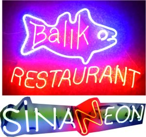balık restaurant neon tabela imalatı