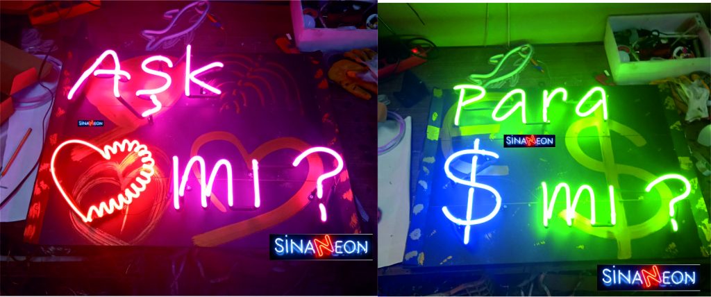 para mı aşk mı neon tabela